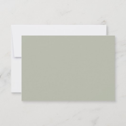 Minimal Script Sage Green Wedding RSVP Kaart (Achterkant)