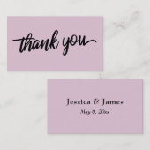 Minimal Script Typography Light Mauve Bedankt Informatiekaartje (Voorkant / Achterkant)
