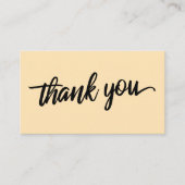 Minimal Script Typography Light Peach Dank u Informatiekaartje (Voorkant)