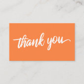 Minimal Script Typography Sinaasappel Peel Dank u Informatiekaartje (Voorkant)