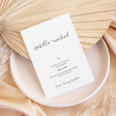 Minimal Script Wedding Invitation with Heart  Kaart