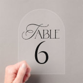 Minimal Script Wedding Table Number Acryl Uitnodigingen (Insitu (Draagbaar))