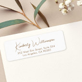 Minimal Script White Gold Return Address Etiket