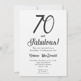 Minimal Seventy and Fabulous 70th Birthday Party Kaart