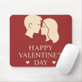 Minimal Silhouette Romantic Valentines Office Muismat (Met muis)