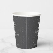 Minimal Silver Bow Winter Snow Baby Shower Welcome Papieren Bekers (Rechts)