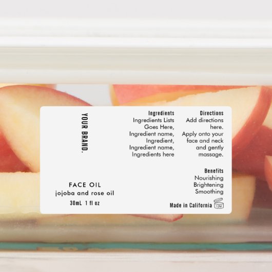 Minimal Simple 1oz 30ml Dropper Bottle Waterproof Labels (Aangebracht)