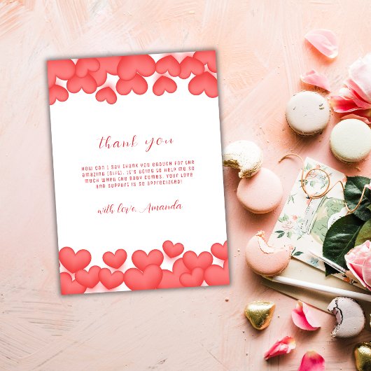 Minimal Simple A Little Sweetheart Baby shower Bedankkaart