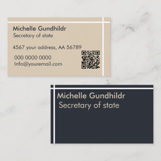 Minimal Simple Black Grey Beige Visitekaartje (Voorkant / Achterkant)