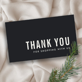 MINIMAL SIMPLE BLACK WHITE DANK U LOGO SHOPPING VISITEKAARTJE