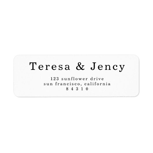 Minimal Simple Clean White Design Etiket (Voorkant)