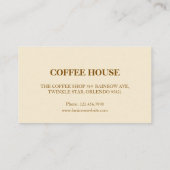 Minimal Simple Coffee Shop barista visitekaartje (Achterkant)