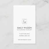 MINIMAL SIMPLE GREY BLUE DANK U LOGO SHOPPING VISITEKAARTJE (Achterkant)