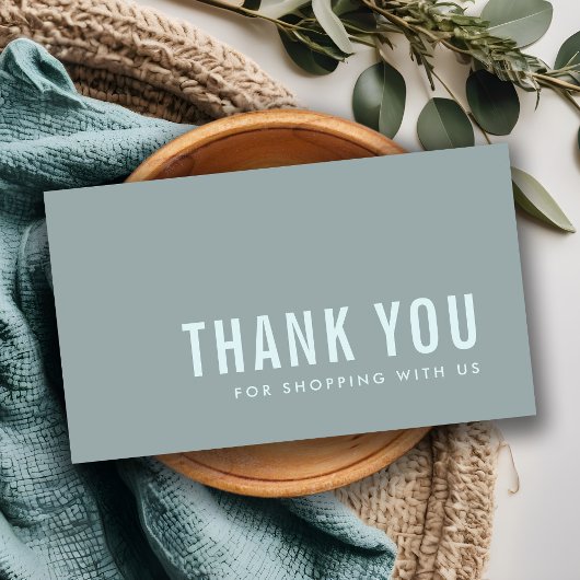 MINIMAL SIMPLE GREY BLUE DANK U LOGO SHOPPING VISITEKAARTJE