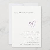 Minimal Simple Lavender Lila Heart Vrijgezellenfee Kaart (Voorkant)