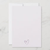 Minimal Simple Lavender Lila Heart Vrijgezellenfee Kaart (Achterkant)