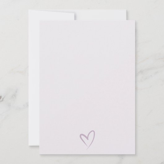 Minimal Simple Lavender Lila Heart Vrijgezellenfee Kaart (Achterkant)