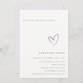 Minimal Simple Lavender Lila Heart Vrijgezellenfee Kaart (Voorkant / Achterkant)