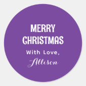 Minimal Simple Modern Chic Typography Christmas Ronde Sticker (Voorkant)