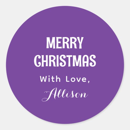 Minimal Simple Modern Chic Typography Christmas Ronde Sticker (Voorkant)