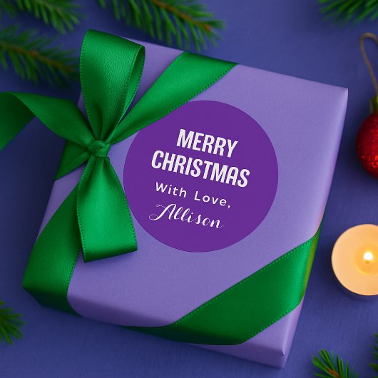 Minimal Simple Modern Chic Typography Christmas Ronde Sticker