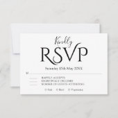 Minimal Simple modern Elegant Wedding  RSVP Kaartje (Voorkant)