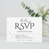 Minimal Simple modern Elegant Wedding  RSVP Kaartje (Staand voorkant)