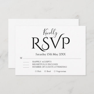 Minimal Simple modern Elegant Wedding RSVP Kaartje