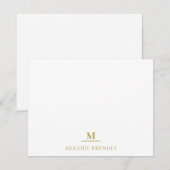 Minimal Simple Modern Monogram Flat Note Kaart Notitiekaartje (Voorkant / Achterkant)