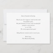 Minimal Simple Navy Photo Baby Announcement Card Kaart (Achterkant)