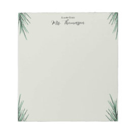 Minimal Simple Palm Floral Teacher Notepad Notitieblok