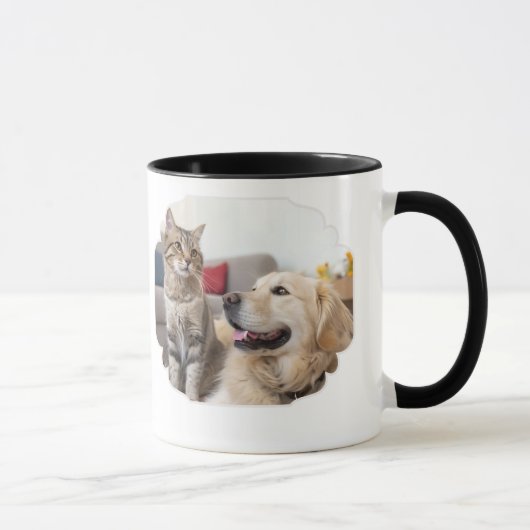 Minimal Simple Pet Mug – Dog & Cat Line Art Design Mok (Rechts)