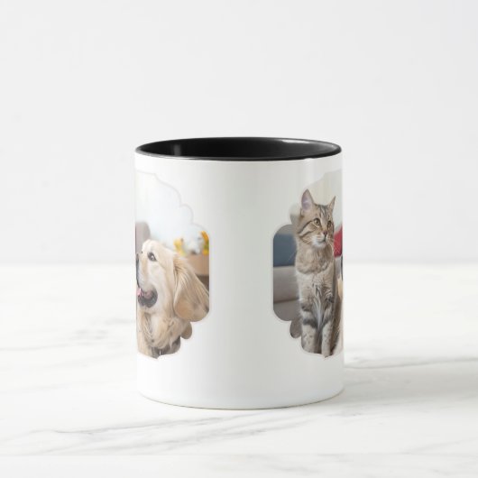 Minimal Simple Pet Mug – Dog & Cat Line Art Design Mok (Midden)