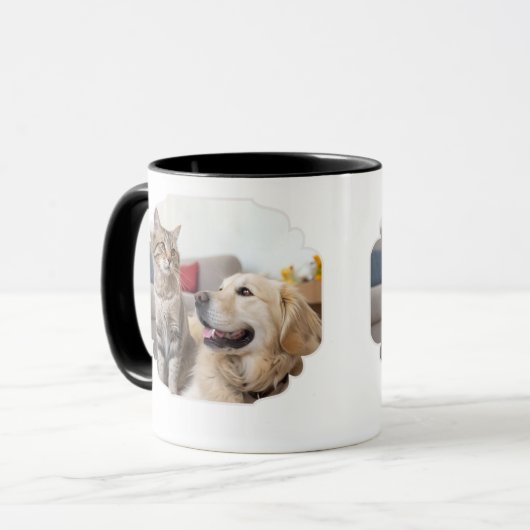 Minimal Simple Pet Mug – Dog & Cat Line Art Design Mok (Voorkant links)