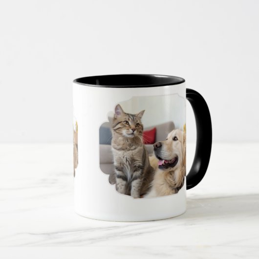 Minimal Simple Pet Mug – Dog & Cat Line Art Design Mok (Voorkant rechts)