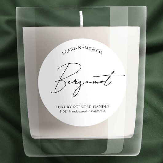 Minimal Simple Professional Candle Jar Lid Label
