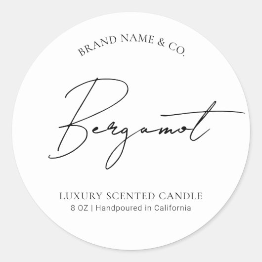 Minimal Simple Professional Candle Jar Lid Label (Voorkant)
