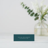 Minimal Simple Professional donker-blauwgroen Mini Visitekaartje (Staand voorkant)
