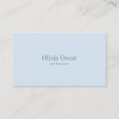 Minimal Simple Soft Blue Modern Professional Visitekaartje (Voorkant)