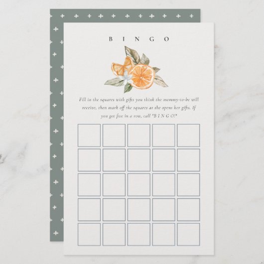 Minimal Sinaasappel Botanisch Vrijgezellenfeest Bi (Voorkant / Achterkant)