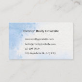 Minimal Sky Blue Business Card Visitekaartje (Achterkant)