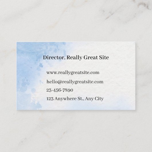 Minimal Sky Blue Business Card Visitekaartje (Achterkant)