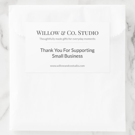 Minimal Small Business Rechthoekige Sticker (Tas)