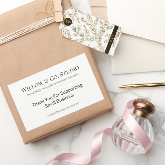 Minimal Small Business Rechthoekige Sticker (Geschenken)