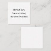 Minimal Small Business Thank You Business Card Vierkante Visitekaartje (Voorkant / Achterkant)