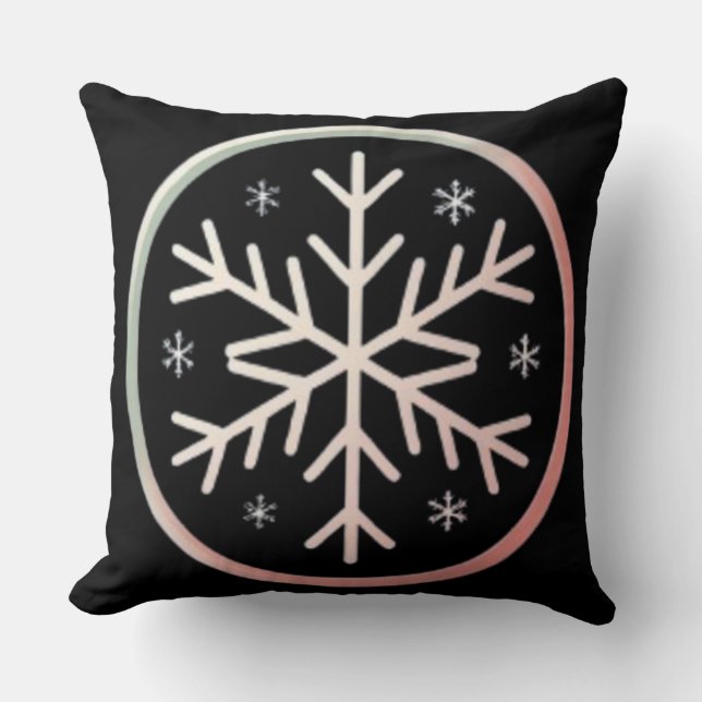 Minimal Snowflake Icon –  Winter Holiday design  Kussen (Voorkant)