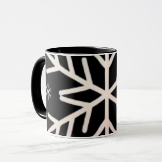 Minimal Snowflake Icon –  Winter Holiday design  Mok (Voorkant links)