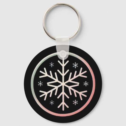 Minimal Snowflake Icon –  Winter Holiday design  Sleutelhanger (Voorkant)