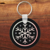 Minimal Snowflake Icon –  Winter Holiday design  Sleutelhanger (Achterkant)