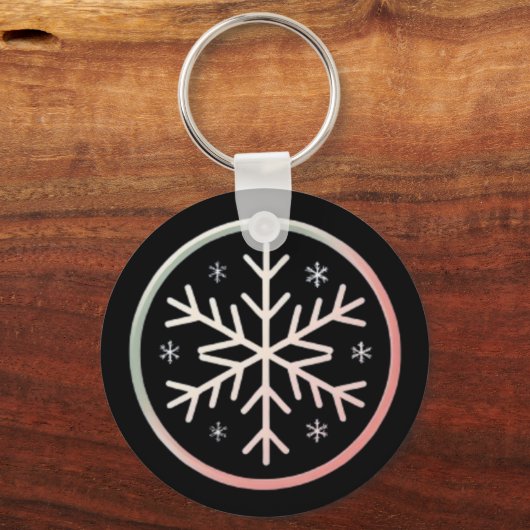 Minimal Snowflake Icon –  Winter Holiday design  Sleutelhanger (Voorkant)